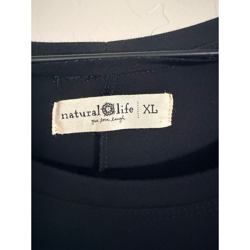 Natural Life Stevie Buttersoft Maxi Dress Black Long Sleeve Flowy XL - Picture 8 of 8